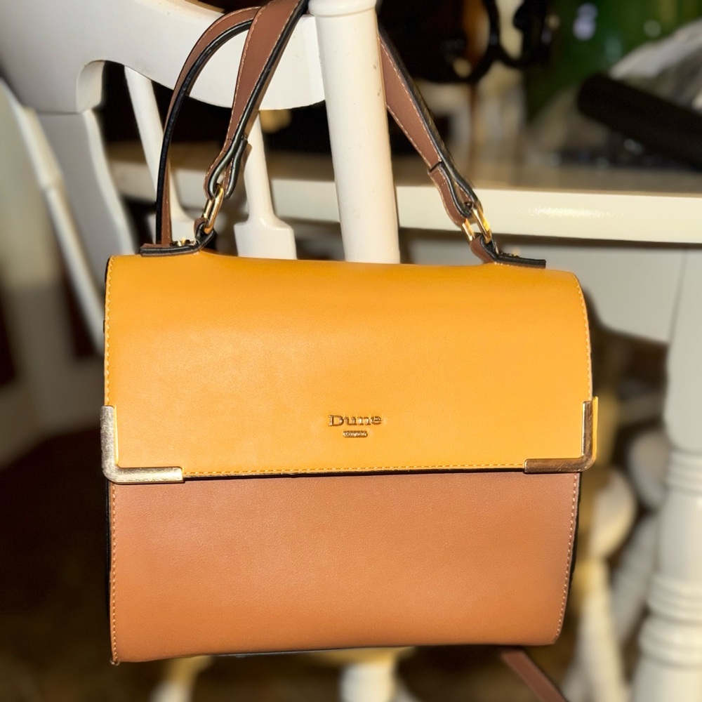 EUC Dune London Vintage Colorblock Satchel - Leather Handle & Crossbody Strap